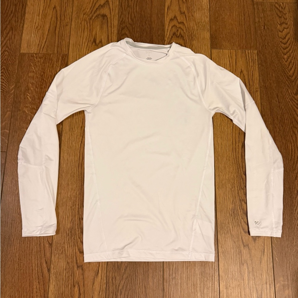 DSG White Long Sleeve compression dry fit‎ Athletic Shirt.